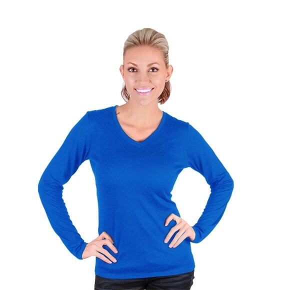 Segments Women’s Australian Merino Wool Long Sleeve Shirt Blue Size Large - Picture 1 of 6